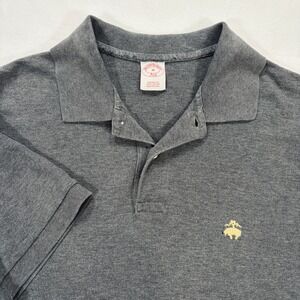Brooks Brothers 346 Mens Gray Cotton Pique Short Sleeve Polo Shirt Size M